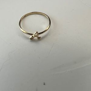 Yellow Gold A initial ring